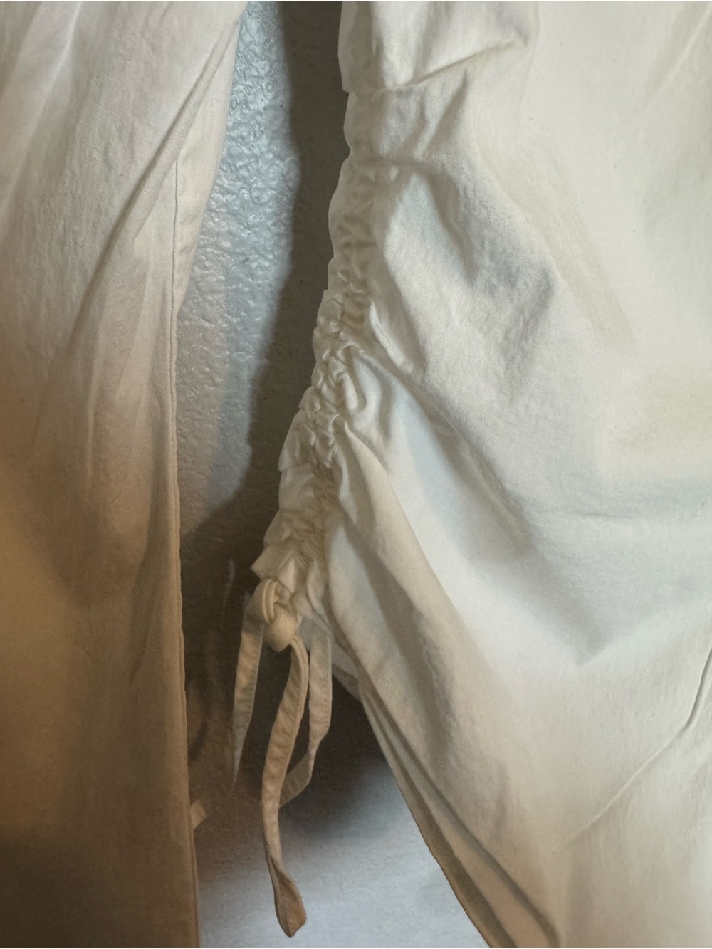 wild fable White Ruched-Side Button Down Shirt Bell Style Sleeve XS - Picture 10 of 15